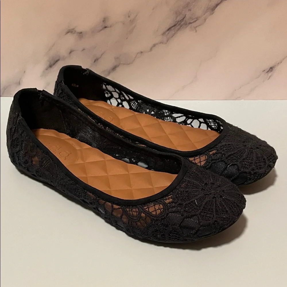 MUDD Navy Blue Lace Ballet Flats Size 6.5 NIB - Picture 1 of 11